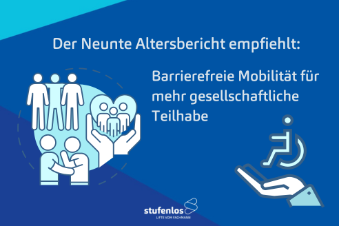 Ältere Person nutzt Treppenlift – barrierefreie Mobilität, wie im Neunten Altersbericht empfohlen.
