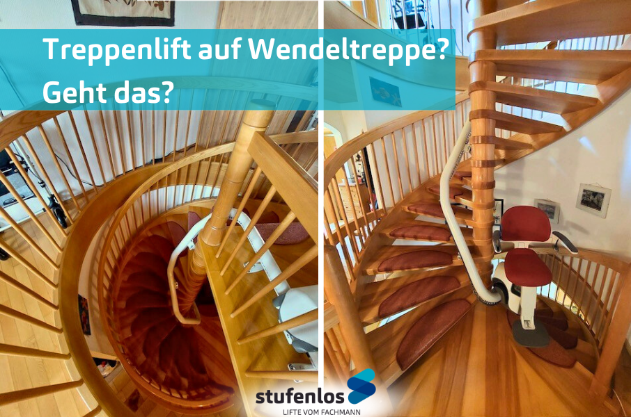 treppenlift auf wendeltreppe