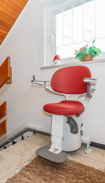 flow x roter sitz oben holzhandlauf einbau stufenlos